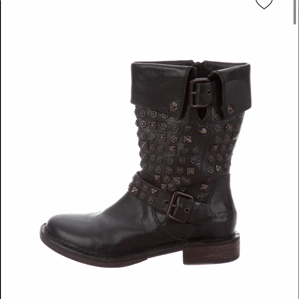 UGG Conor leather combat/cowboy/gothic stud boots